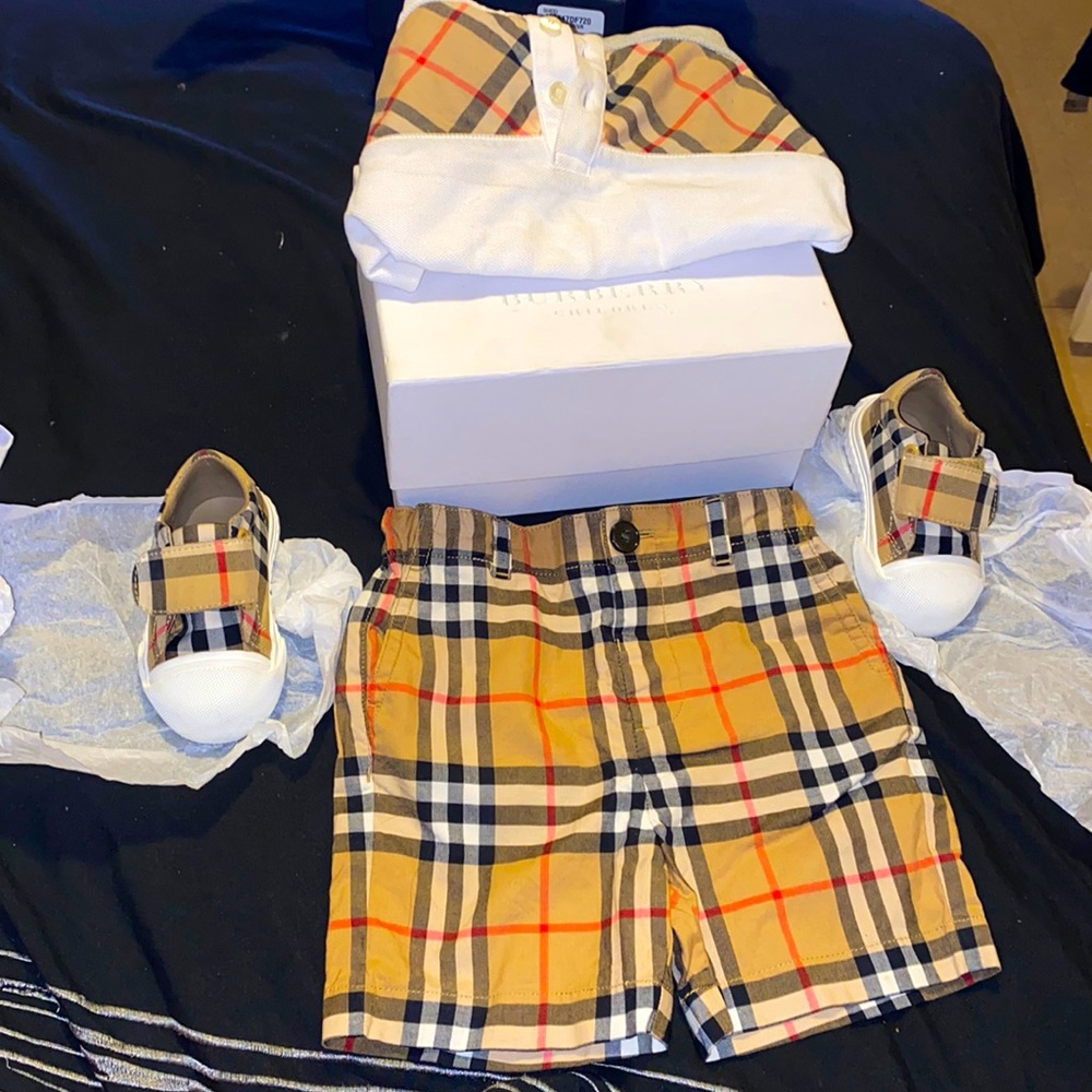Kids Burberry outfit and Shoes
